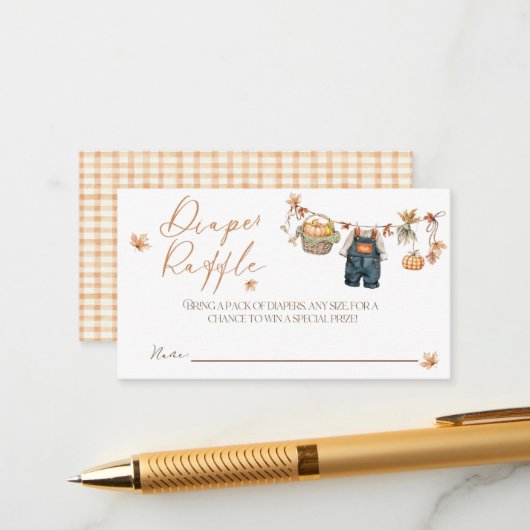 リトルカボチャ素朴ベビーシャワーゲームカード エンクロージャーカード (正面/裏面インサイチュ)