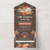 リトルカボチャ素朴ンウッドテラコッタベビーシャワー オールインワン招待状 (内側)