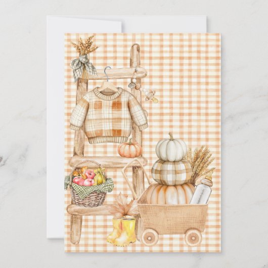 リトルカボチャ素朴ンファーム秋ベビーシャワー 招待状 (裏面)