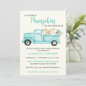 リトルカボチャ素朴秋ベビーシャワー招待状 招待状 (スタンド正面)