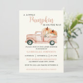 リトルカボチャ素朴秋ベビーシャワー招待状 招待状 (スタンド正面)