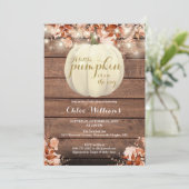 リトルカボチャ素朴秋ベビーシャワー 招待状 (スタンド正面)