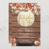 リトルカボチャ素朴秋ベビーシャワー 招待状 (正面/裏面)