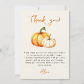 リトルカボチャ素朴秋秋ベビーシャワー サンキューカード (正面)