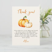 リトルカボチャ素朴秋秋ベビーシャワー サンキューカード (スタンド正面)