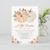 リトルカボチャ素朴自然フローラ赤ちゃんシャワー 招待状 (スタンド正面)