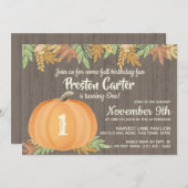 リトルカボチャ素朴誕生日 招待状 (正面/裏面)