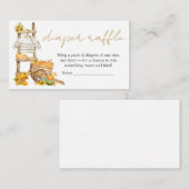 リトルカボチャ素朴赤ちゃんシャワーおむつラッフル エンクロージャーカード (正面/裏面)