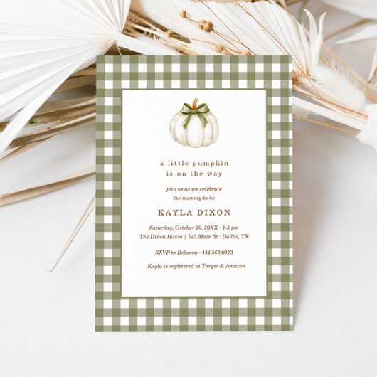 リトルカボチャ緑の赤男女兼用ちゃんシャワー 招待状