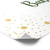 リトルカボチャ緑の金ゴールドベビーシャワーへようこそ ポスター (角)