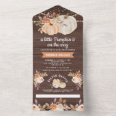 リトルカボチャ自然フローラウッドベビーシャワー オールインワン招待状 (内側)