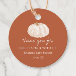 リトルカボチャ自然秋ベビーシャワーサンキュー フェイバータグ