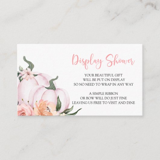 リトルカボチャ表示赤ちゃんシャワー囲いカード エンクロージャーカード (正面)