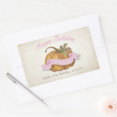 リトルカボチャ誕生日ウォーターラベル – 少女 長方形シール (封筒)