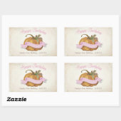 リトルカボチャ誕生日ウォーターラベル – 少女 長方形シール (シート)