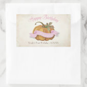 リトルカボチャ誕生日ウォーターラベル – 少女 長方形シール (バッグ)