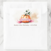 リトルカボチャ誕生日ラベルガール 長方形シール (バッグ)