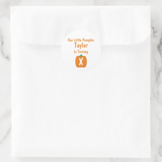 リトルカボチャ誕生日 ラウンドシール (バッグ)