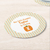 リトルカボチャ誕生日 ラウンドペーパーコースター (アングル)