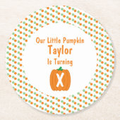 リトルカボチャ誕生日 ラウンドペーパーコースター (正面)