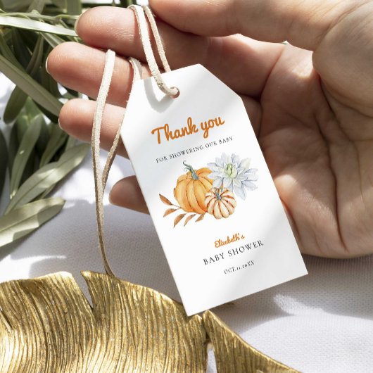 リトルカボチャ赤ちゃんエレガントシャワーシンプルモダンI ギフトタグ