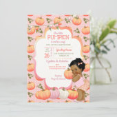 リトルカボチャ赤ちゃんガールシャワーダークトーン 招待状 (スタンド正面)