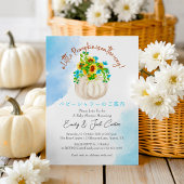 リトルカボチャ赤ちゃんガールシャワーブルーウォーター色 招待状
