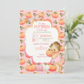 リトルカボチャ赤ちゃんガールシャワーライトブロンド 招待状 (スタンド正面)