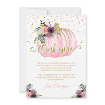 リトルカボチャ赤ちゃんシャワーありがとう4.5x6.25