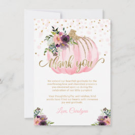 リトルカボチャ赤ちゃんシャワーありがとう4.5x6.25