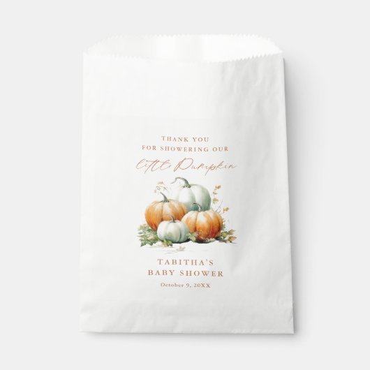 リトルカボチャ赤ちゃんシャワーありがとう フェイバーバッグ (正面)
