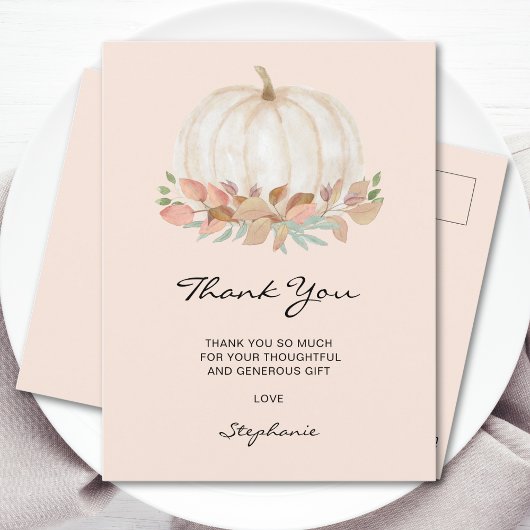 リトルカボチャ赤ちゃんシャワーありがとう ポストカード
