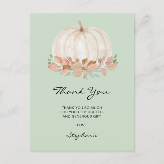 リトルカボチャ赤ちゃんシャワーありがとう ポストカード (正面)