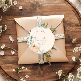 リトルカボチャ赤ちゃんシャワーありがとう ラウンドシール