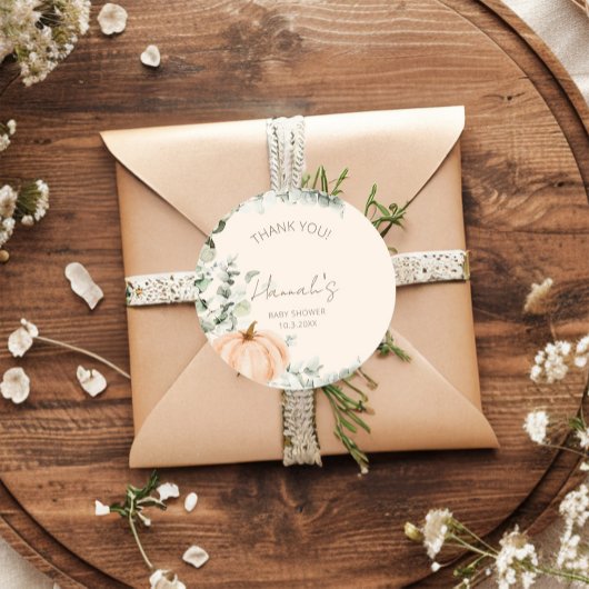 リトルカボチャ赤ちゃんシャワーありがとう ラウンドシール