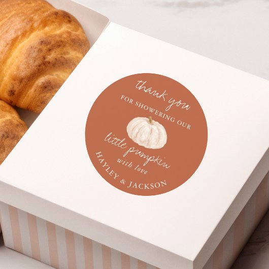 リトルカボチャ赤ちゃんシャワーありがとう ラウンドシール