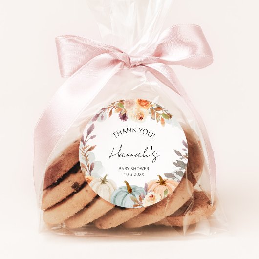 リトルカボチャ赤ちゃんシャワーありがとう ラウンドシール