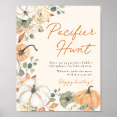 リトルカボチャ赤ちゃんシャワーおしゃぶり狩りゲームサイン ポスター (正面)