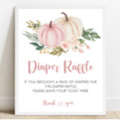 リトルカボチャ赤ちゃんシャワーおむつラッフルサイン ポスター