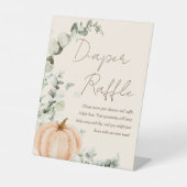 リトルカボチャ赤ちゃんシャワーおむつラッフルサイン 台座サイン (正面)