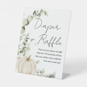 リトルカボチャ赤ちゃんシャワーおむつラッフルサイン 台座サイン (正面)