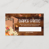 リトルカボチャ赤ちゃんシャワーおむつラッフルチケット エンクロージャーカード (正面)