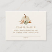 リトルカボチャ赤ちゃんシャワーおむつラッフルチケット エンクロージャーカード (正面)