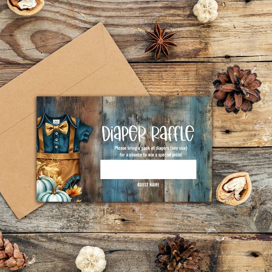 リトルカボチャ赤ちゃんシャワーおむつラッフルチケット エンクロージャーカード
