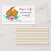 リトルカボチャ赤ちゃんシャワーおむつラッフル エンクロージャーカード (正面/裏面)