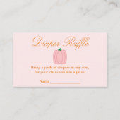 リトルカボチャ赤ちゃんシャワーおむつラッフル エンクロージャーカード (正面)