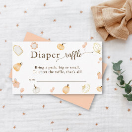 リトルカボチャ赤ちゃんシャワーおむつラッフル エンクロージャーカード