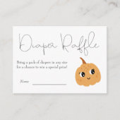 リトルカボチャ赤ちゃんシャワーおむつラッフル エンクロージャーカード (正面)