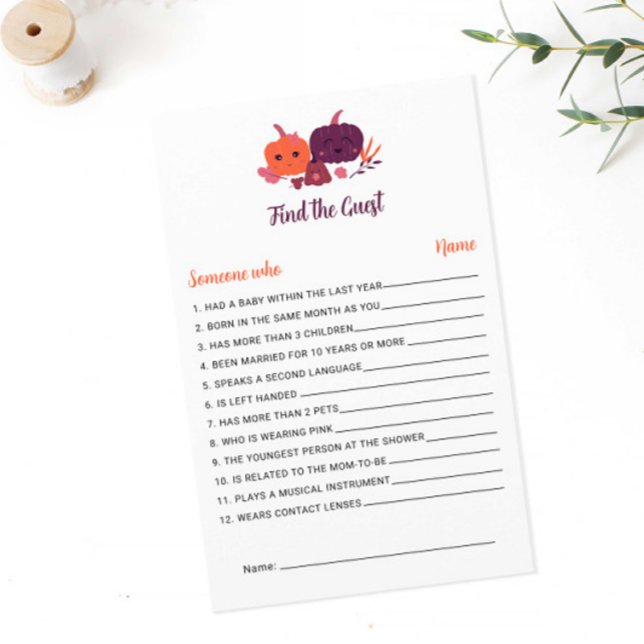 リトルカボチャ赤ちゃんシャワーのゲストゲームを見つける (クリエイターアップロード済み)