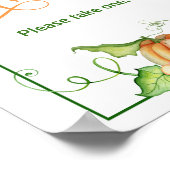 リトルカボチャ赤ちゃんシャワーはテーブルの看板を支持 ポスター (角)